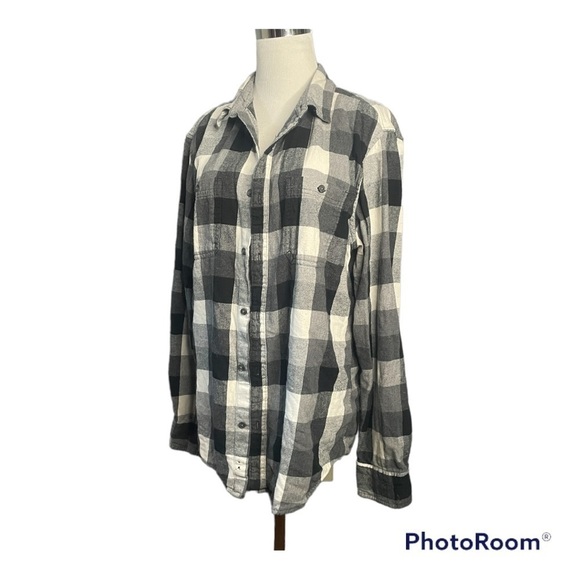 Universal Thread mens black and white plaid flannel size large - Picture 1 of 4